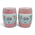 Vintage Famille Rose Garden Stools