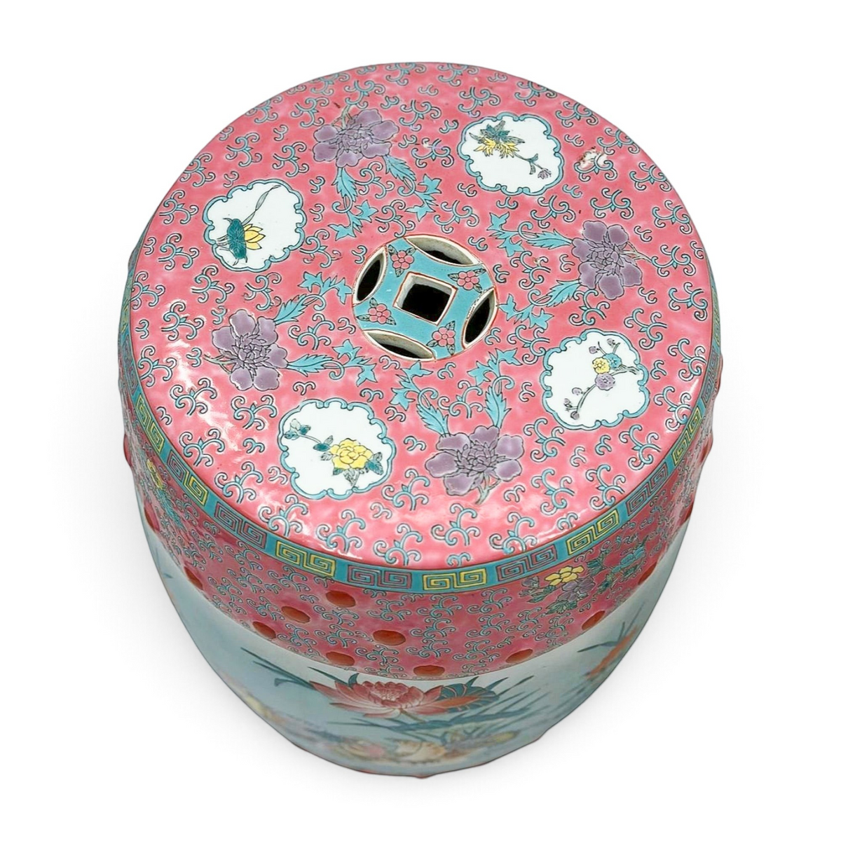 Vintage Famille Rose Garden Stools