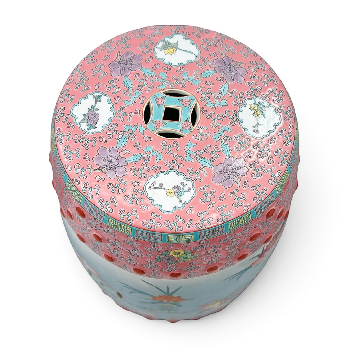 Vintage Famille Rose Garden Stools