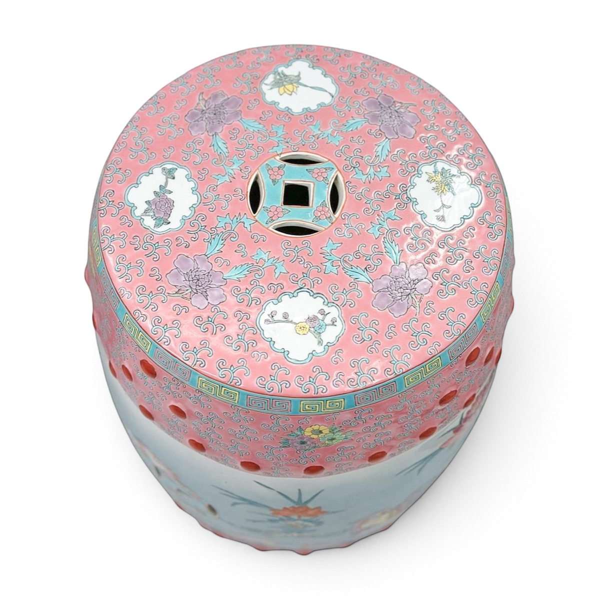 Vintage Famille Rose Garden Stools
