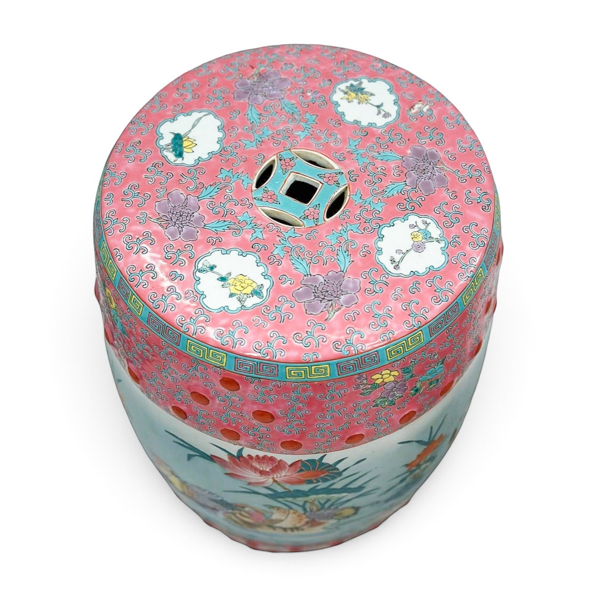 Vintage Famille Rose Garden Stools