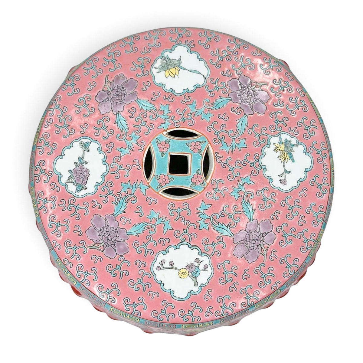 Vintage Famille Rose Garden Stools