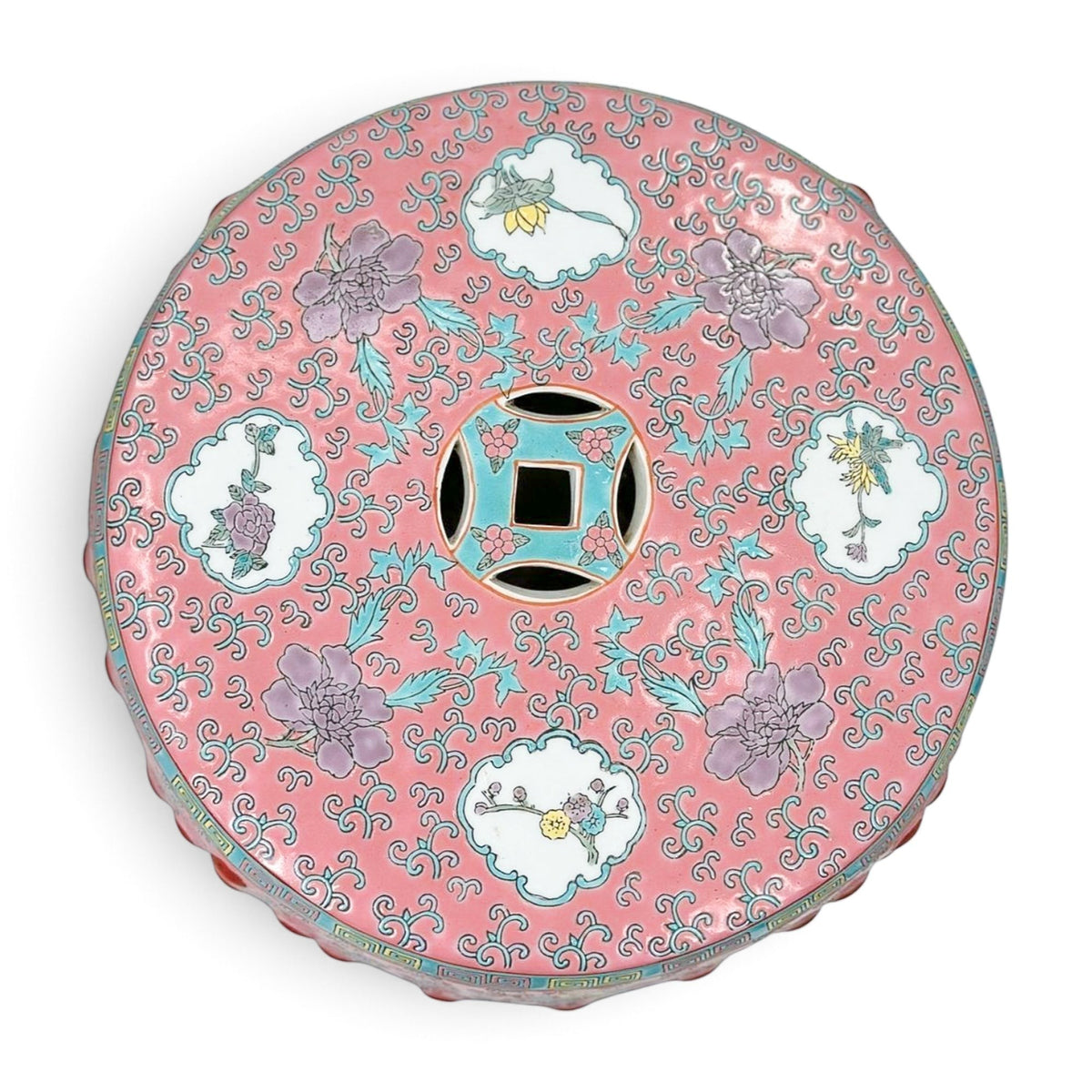 Vintage Famille Rose Garden Stools