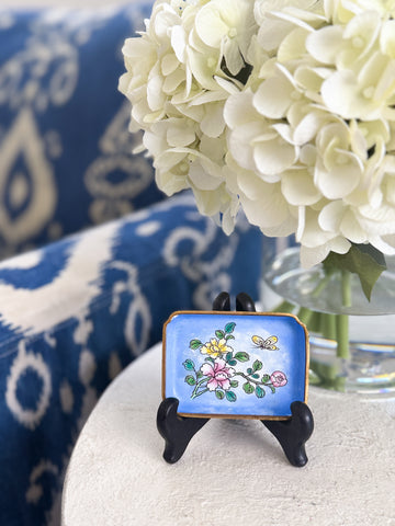 Small Cloisonné Floral Dish with Butterfly
