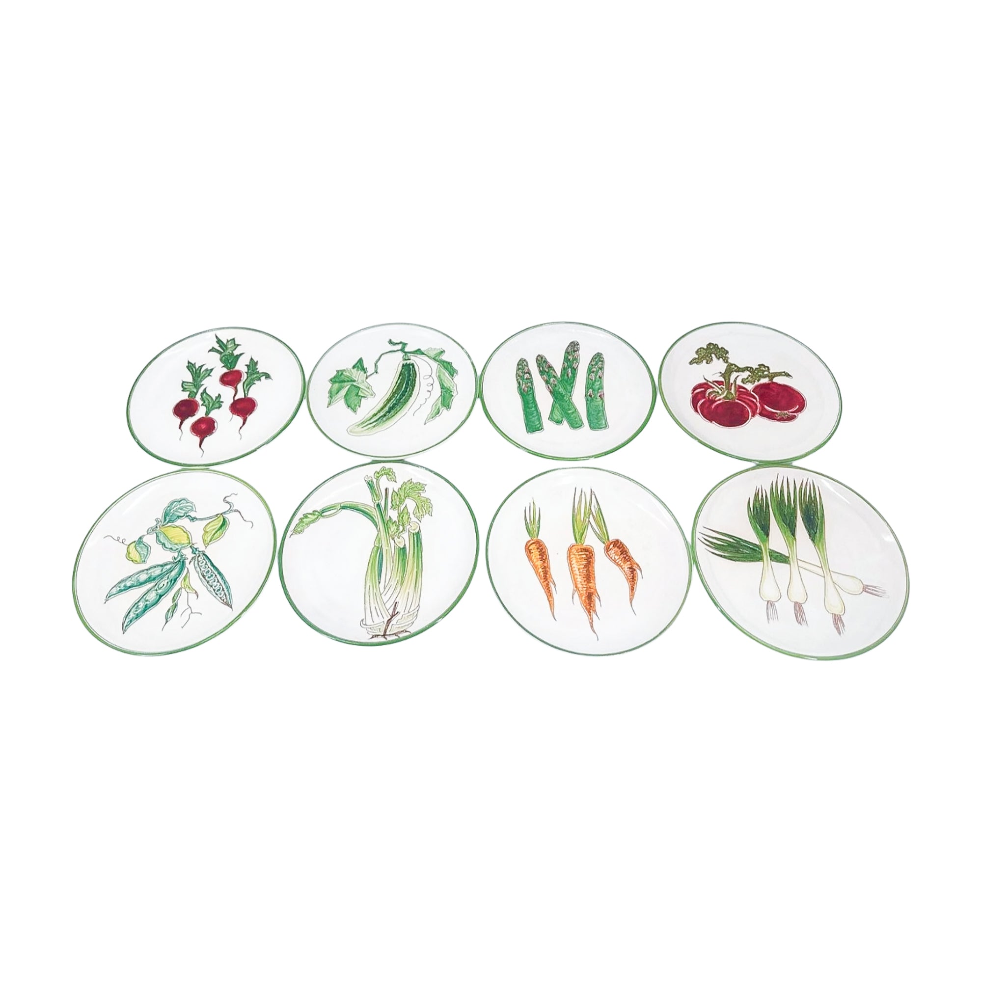 Vintage Italian Vegetable Plates (Set of 8)
