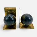 Vintage Brass & Marble Bookends