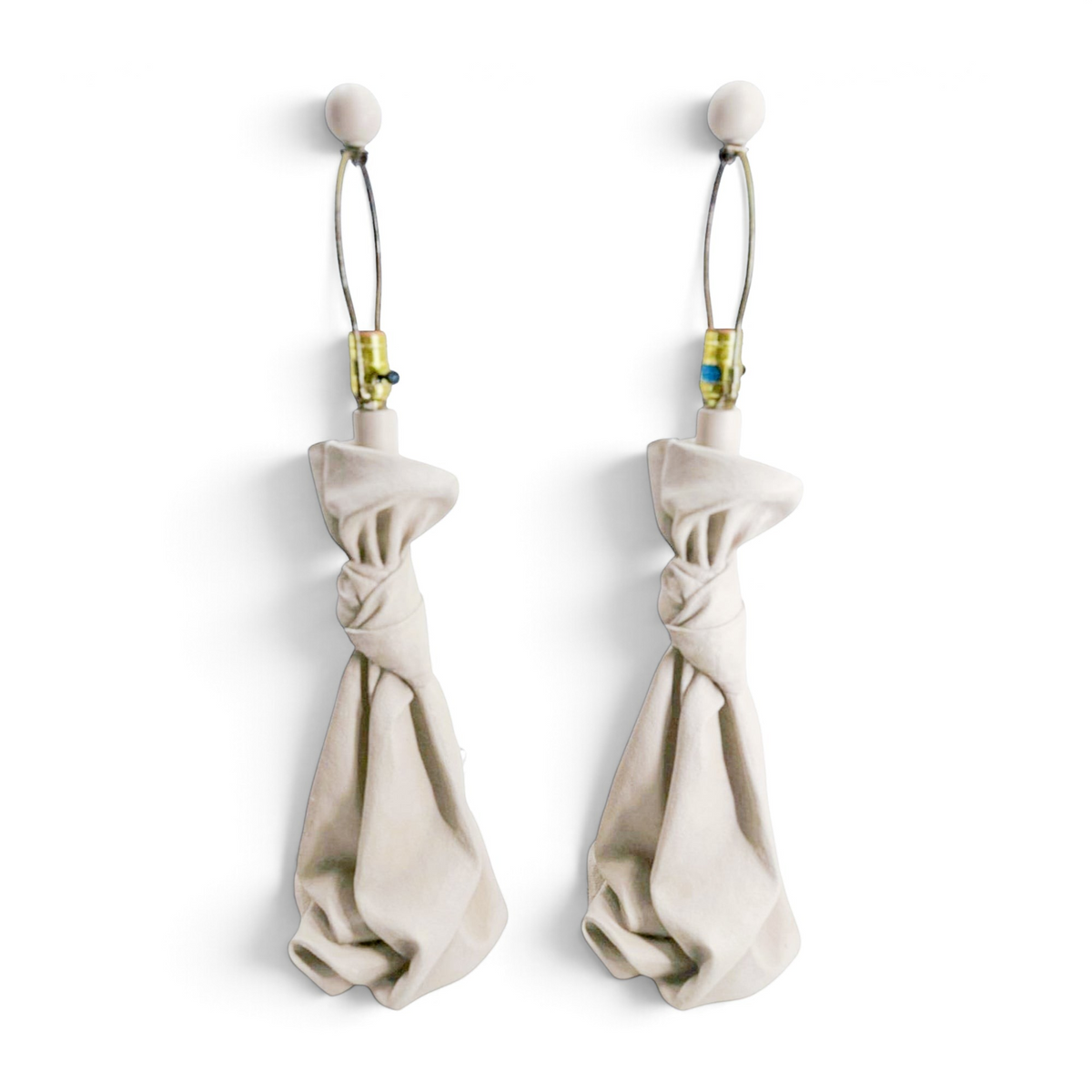 Vintage Draped Plaster Lamps