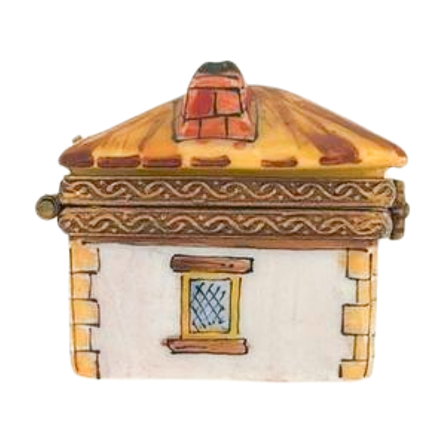 Limoges Hand-Painted Cottage Trinket Box | Peint Main France