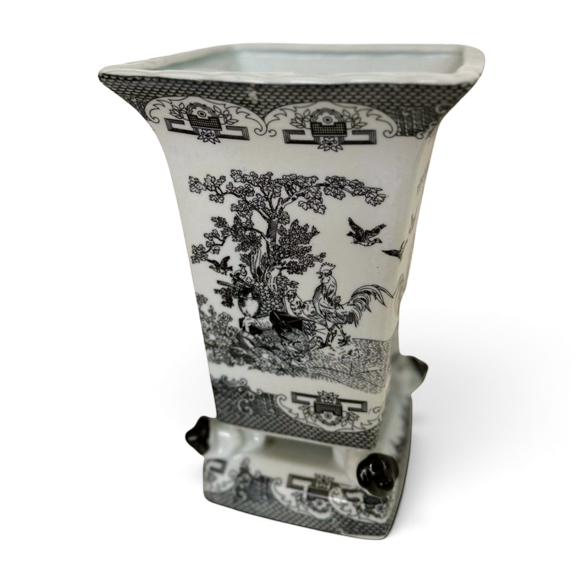 De Chang Tao Ci Black & White Orchid Vase