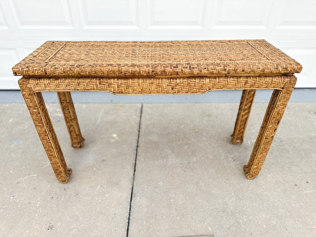Vintage Rattan Console