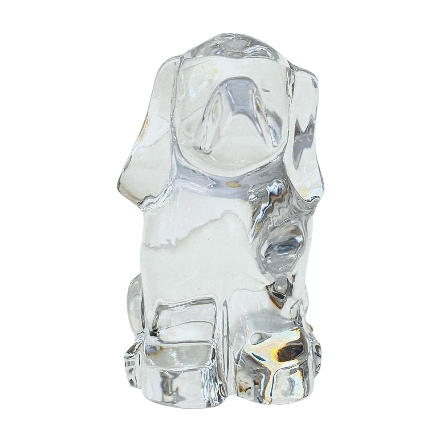 Orrefors Crystal Dog Figurine | Clear Swedish Art Glass