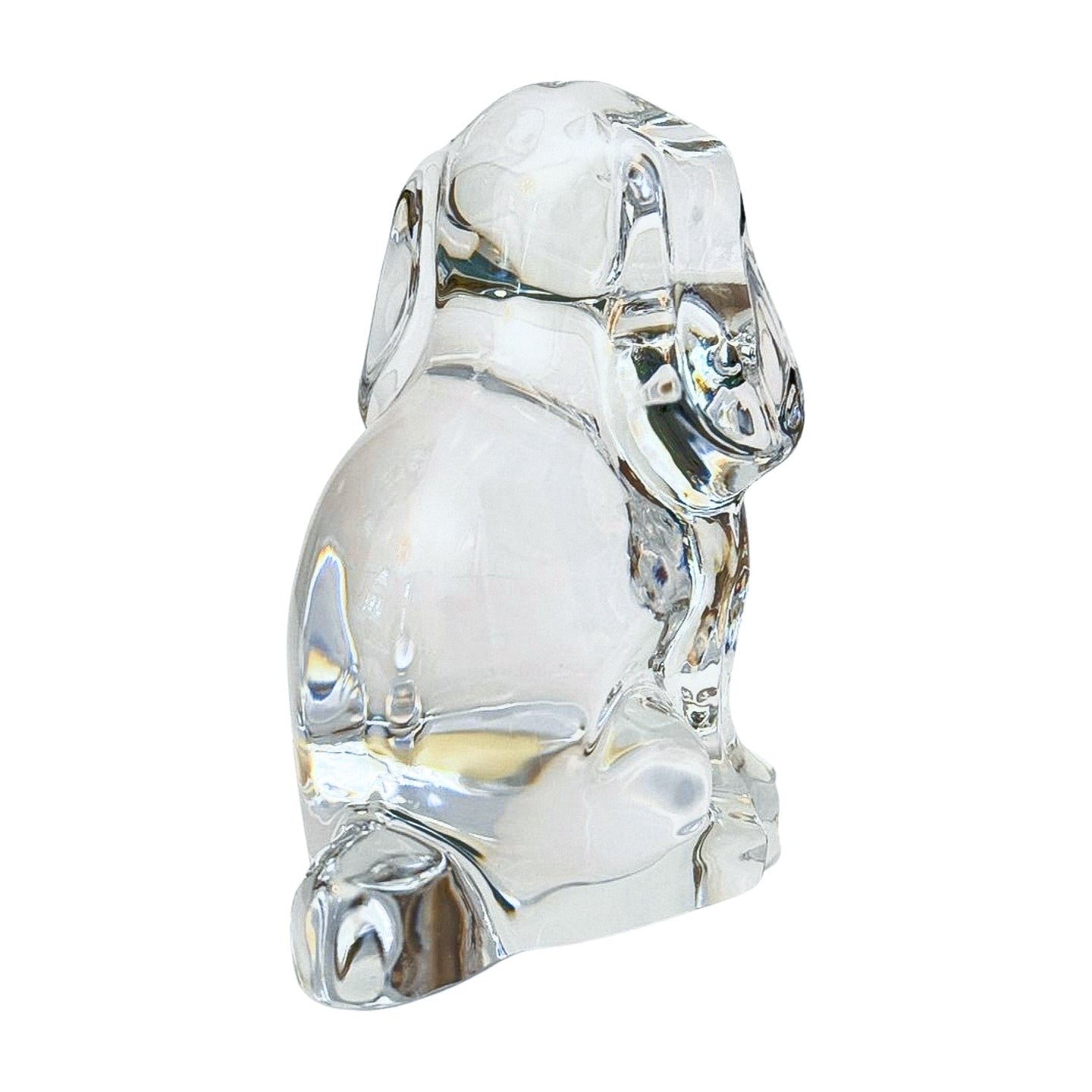Orrefors Crystal Dog Figurine | Clear Swedish Art Glass
