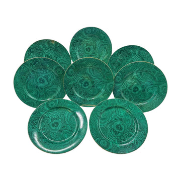 Vintage Malachite Chargers (Set of 8)