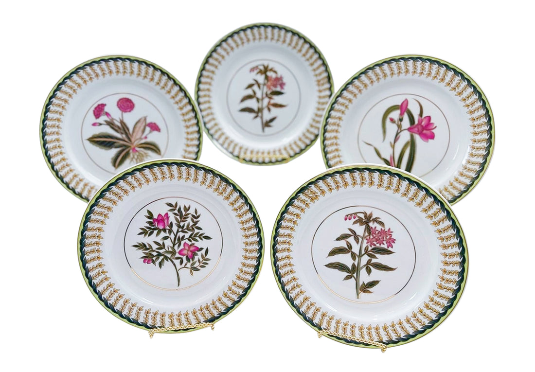 Vintage Botanical Dinner Plates (Set of 5)