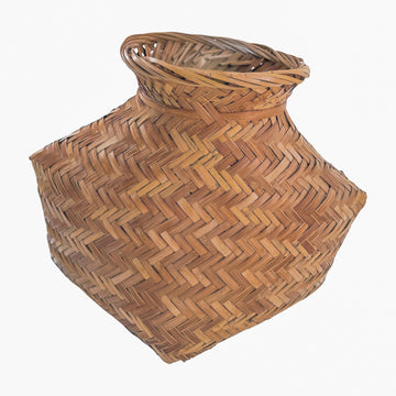 Vintage Zigzag Weave Basket