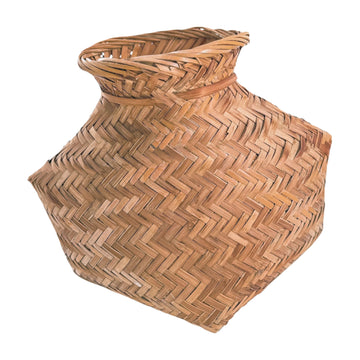 Vintage Zigzag Weave Basket