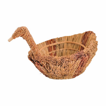 Vintage Straw Duck Basket