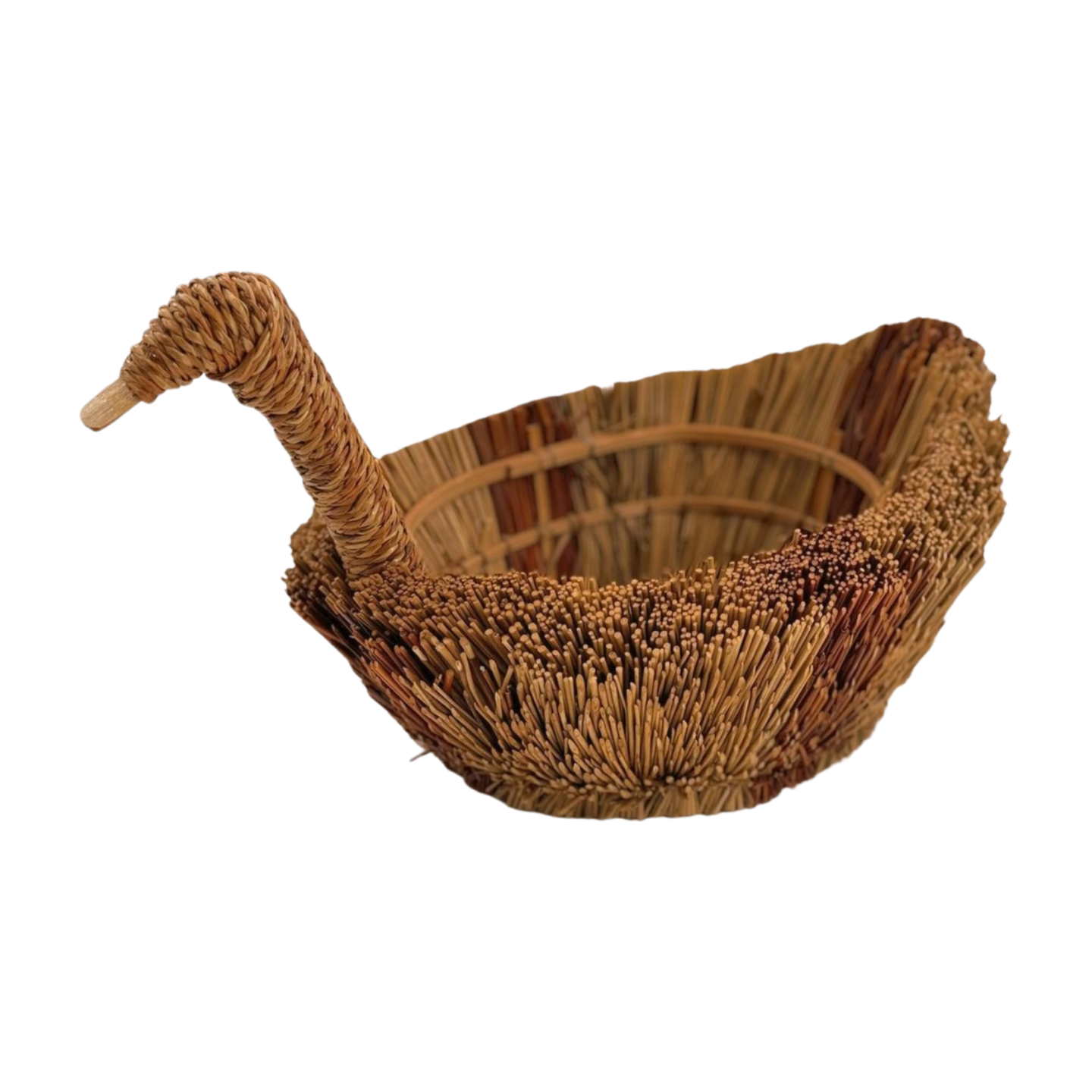 Vintage Straw Duck Basket