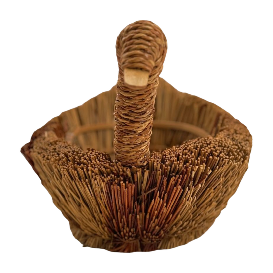 Vintage Straw Duck Basket