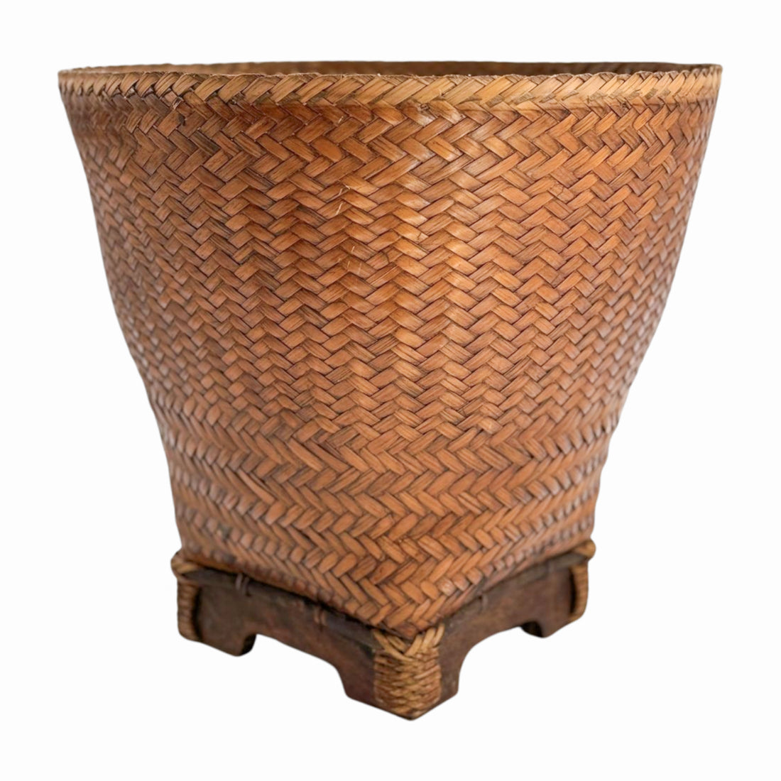 Vintage Woven Footed Basket