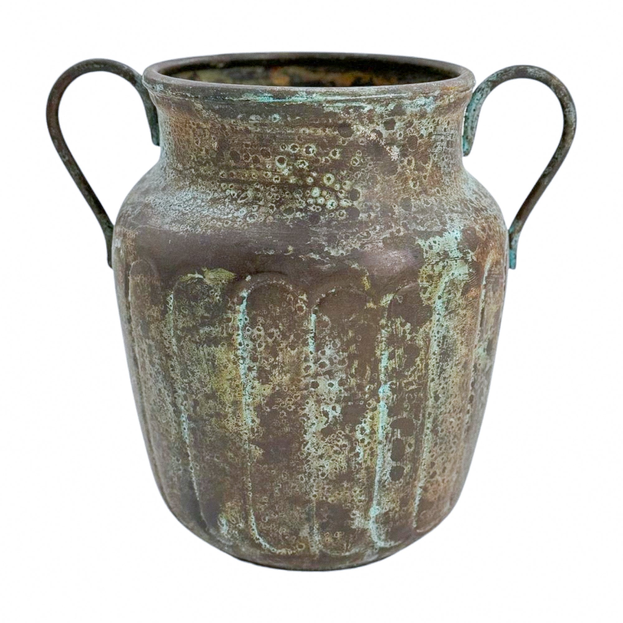 Antique Verdigris Copper Vessel
