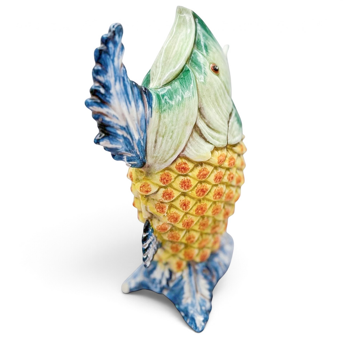 Vintage Majolica Fish Pitcher