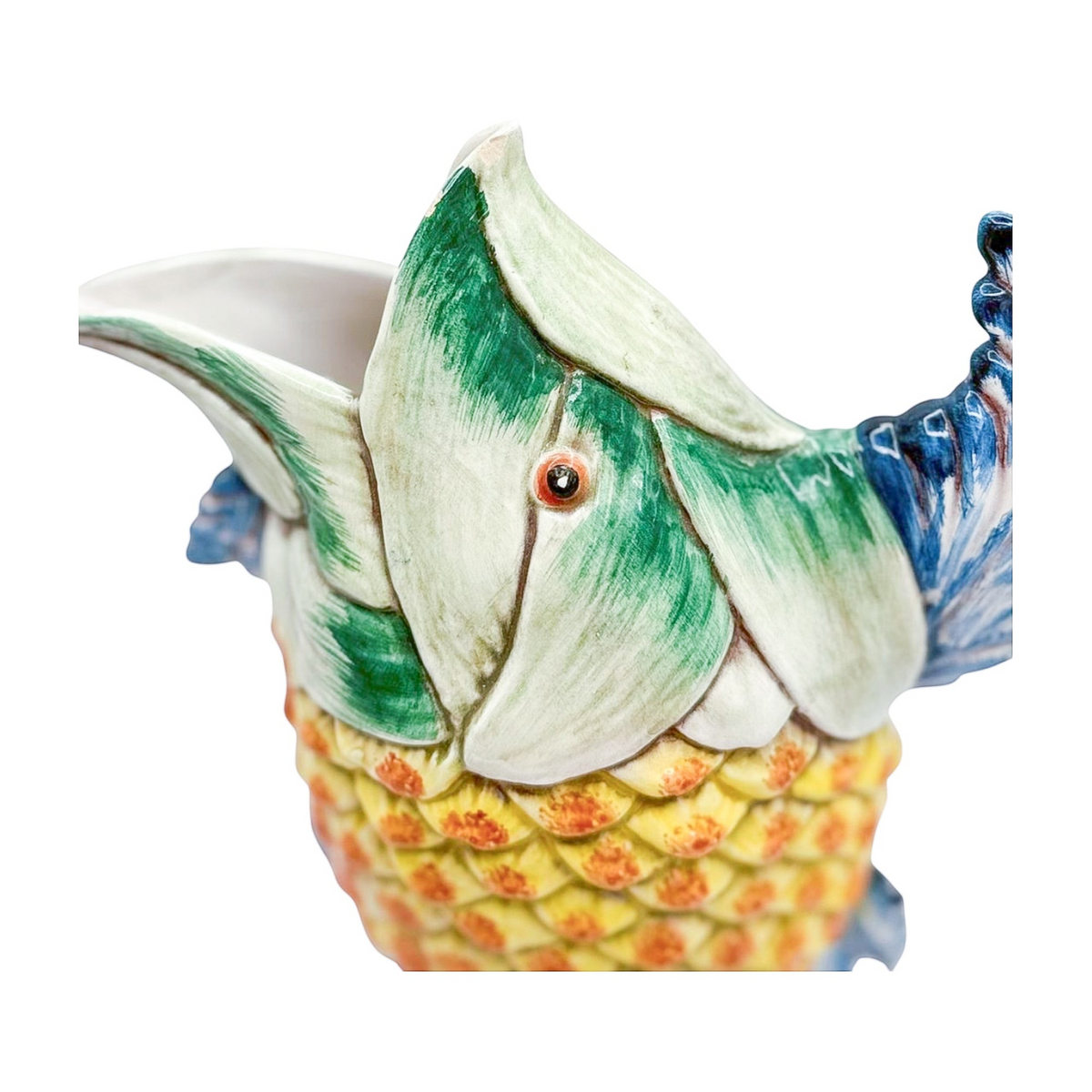 Vintage Majolica Fish Pitcher
