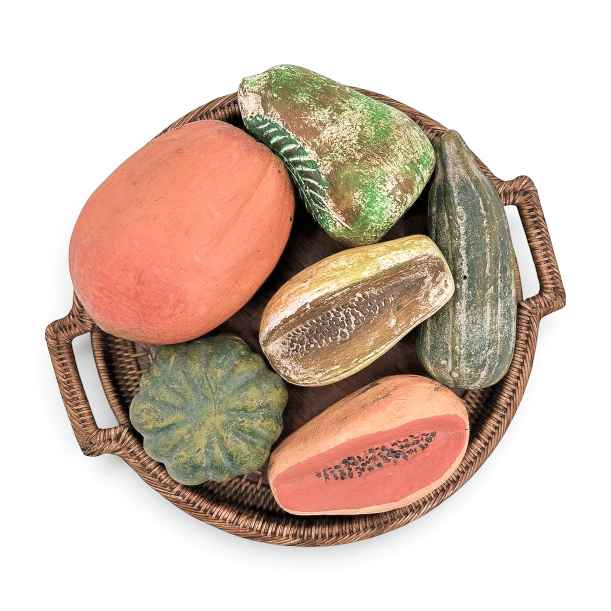 Vintage Mexican Stone Fruit and Tray