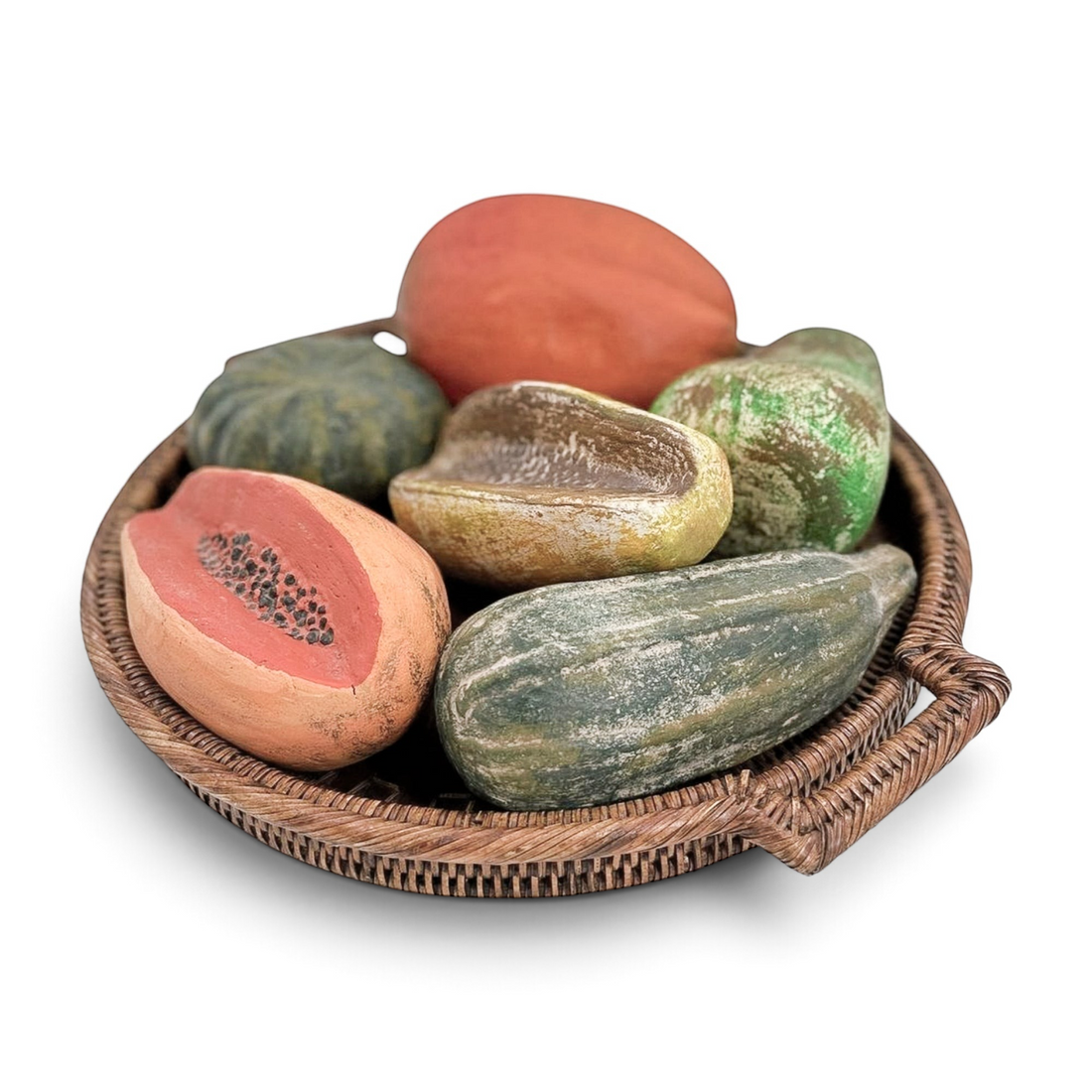 Vintage Mexican Stone Fruit and Tray