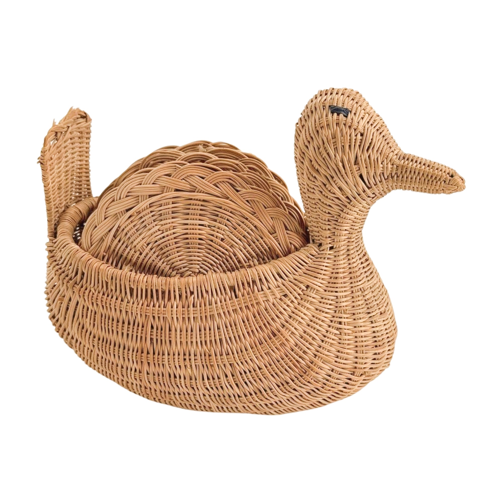 Vintage Wicker Duck Coaster Set