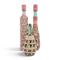 Vintage Woven Glass Bottles (Set of 3)
