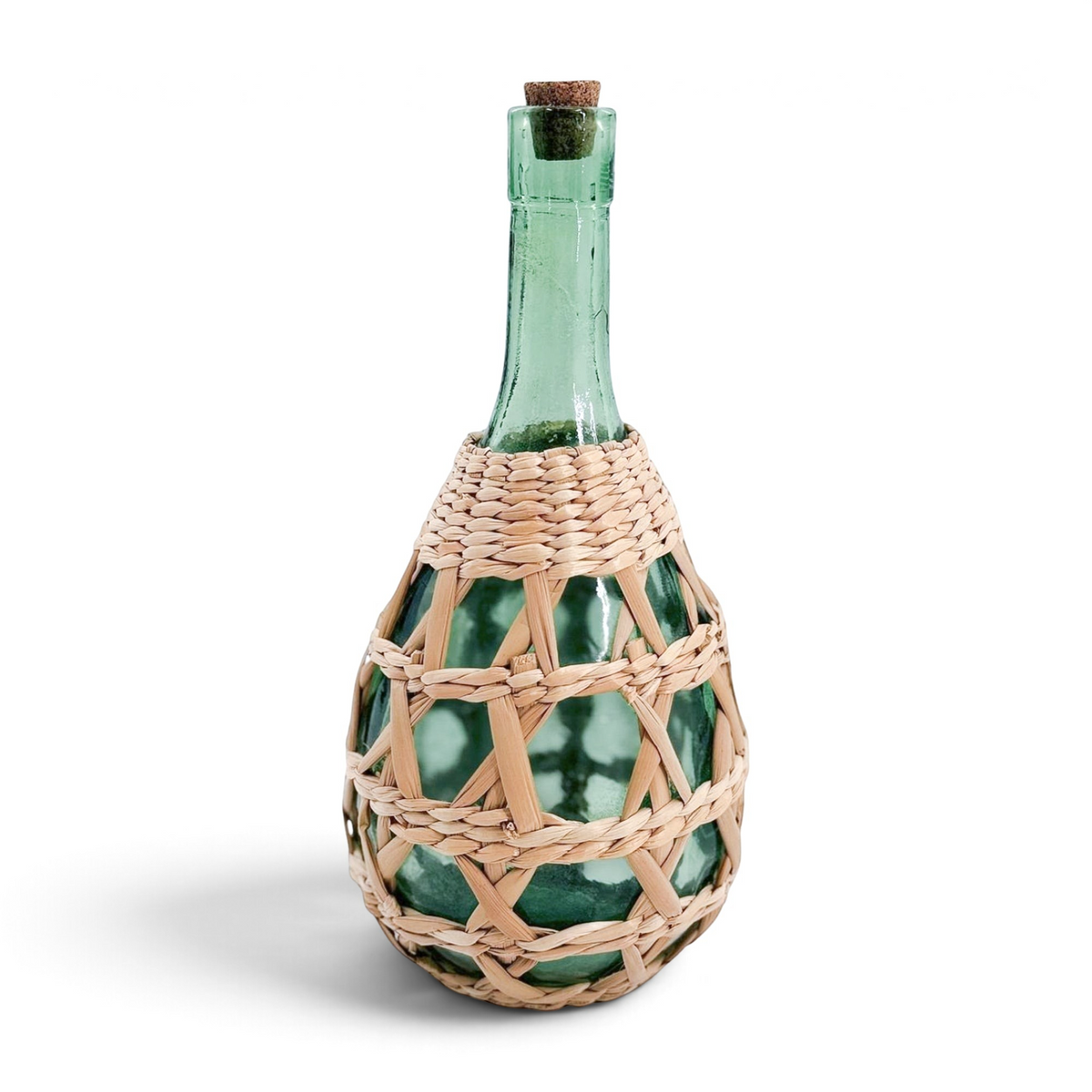 Vintage Woven Glass Bottles (Set of 3)