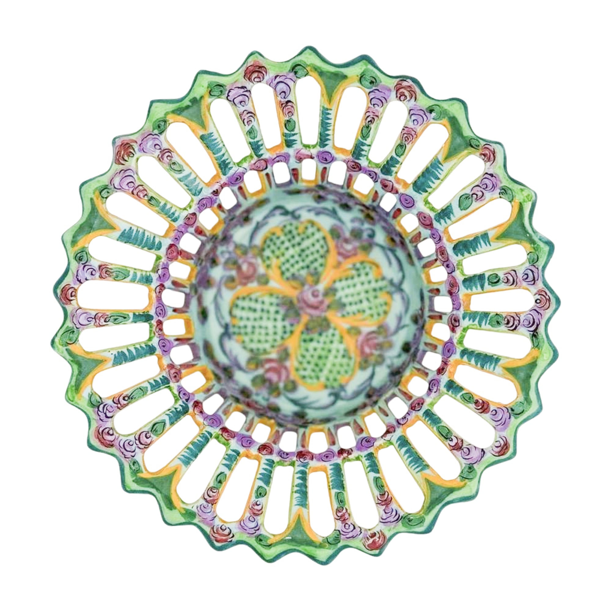 Vintage Portuguese Reticulated Bowl