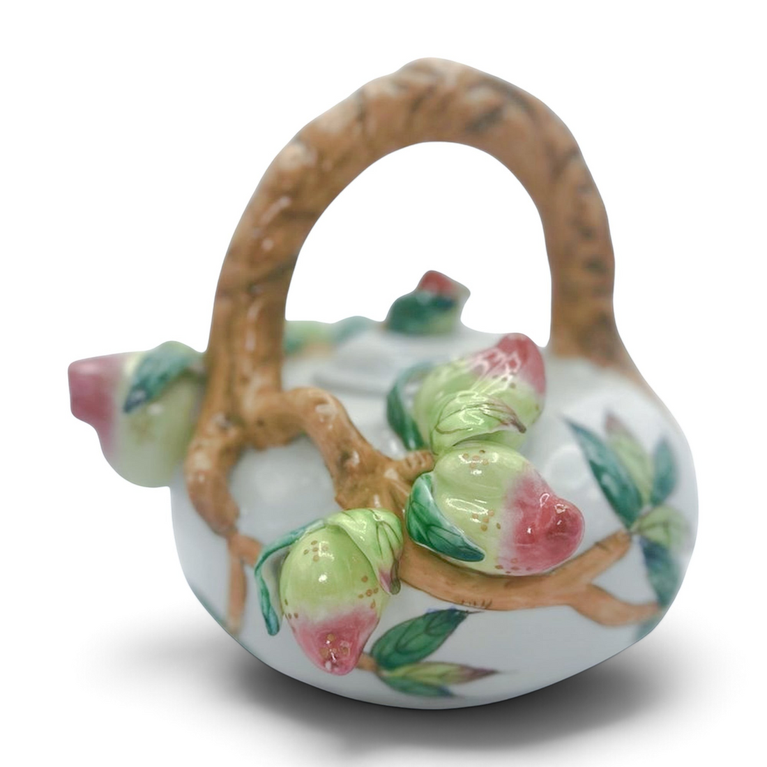 Vintage Chinese Peach Teapot