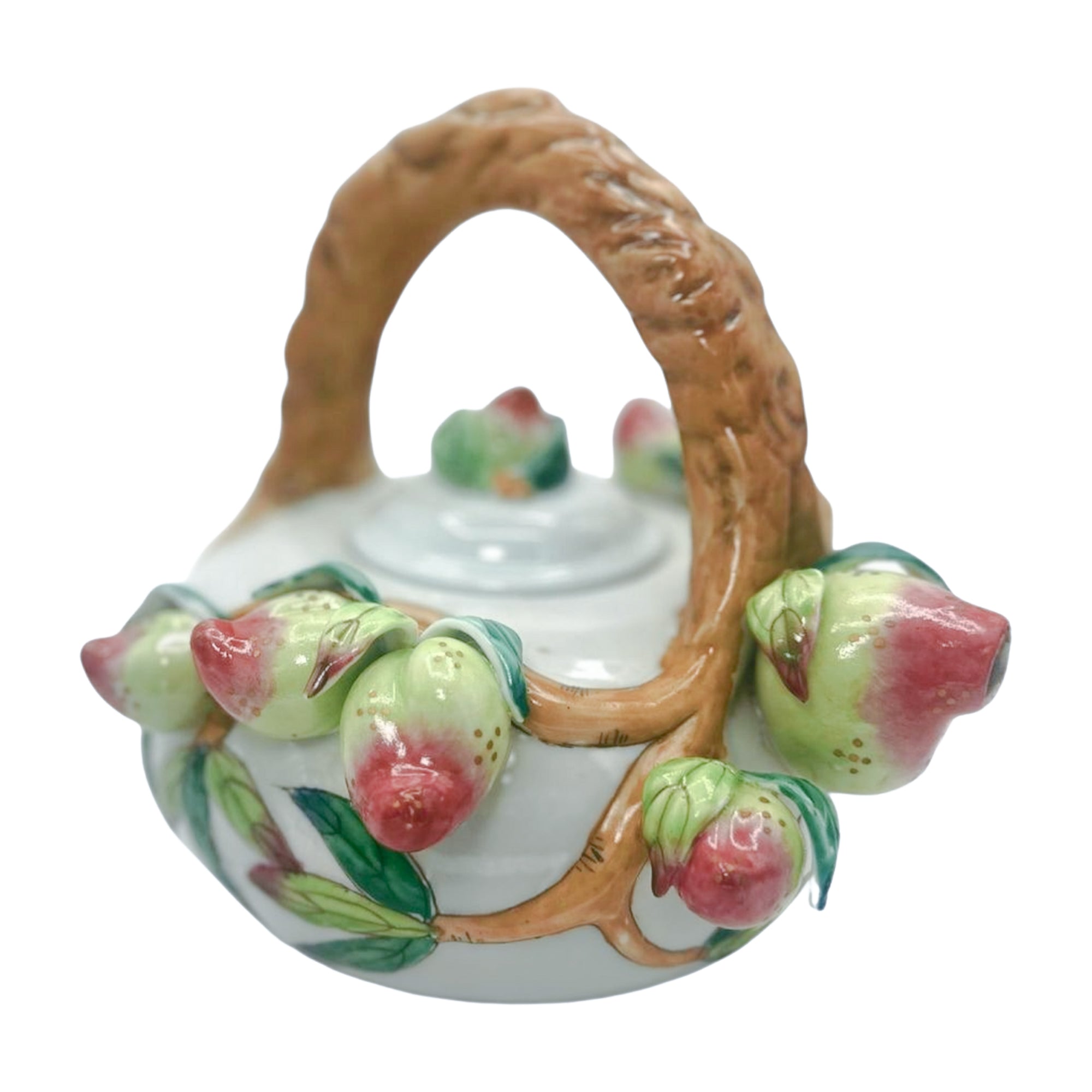 Vintage Chinese Peach Teapot