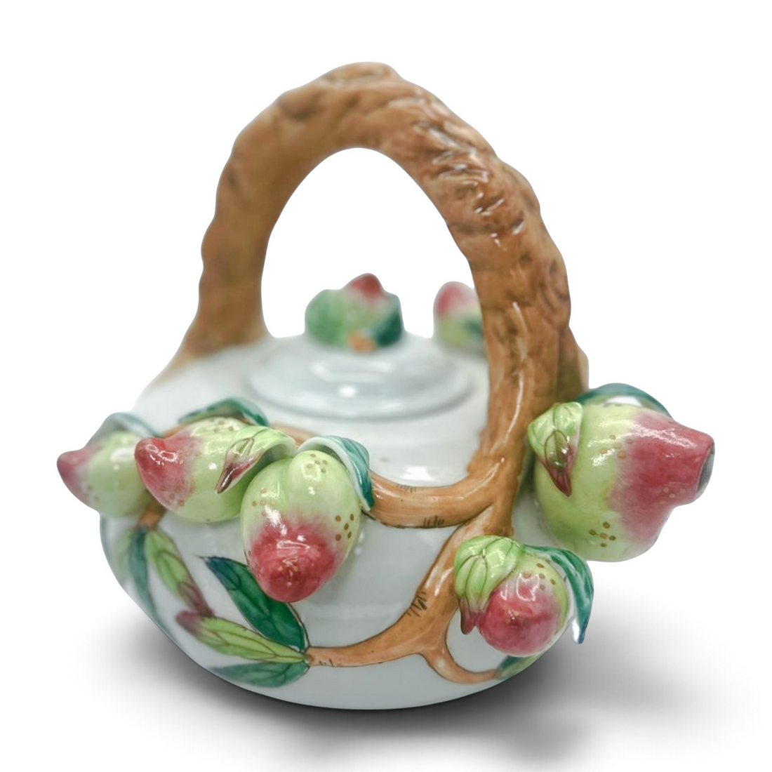 Vintage Chinese Peach Teapot