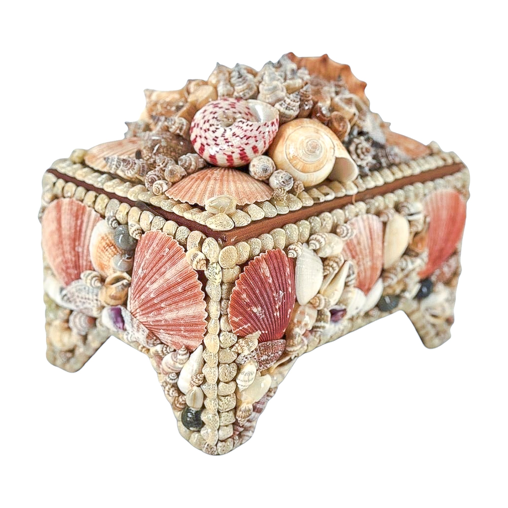Vintage Shell-Encrusted Trinket Box