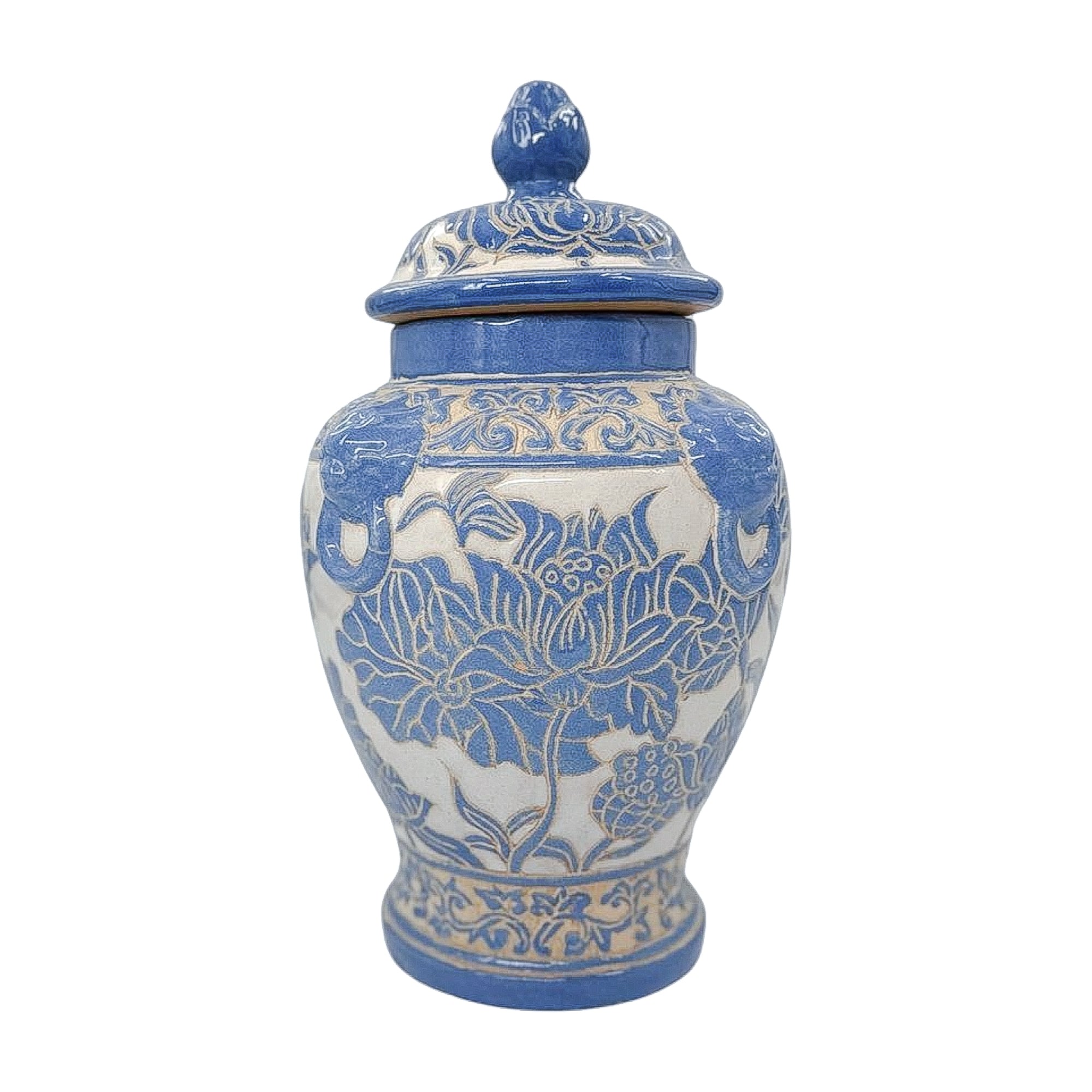 Vintage Blue & White Lidded Jar
