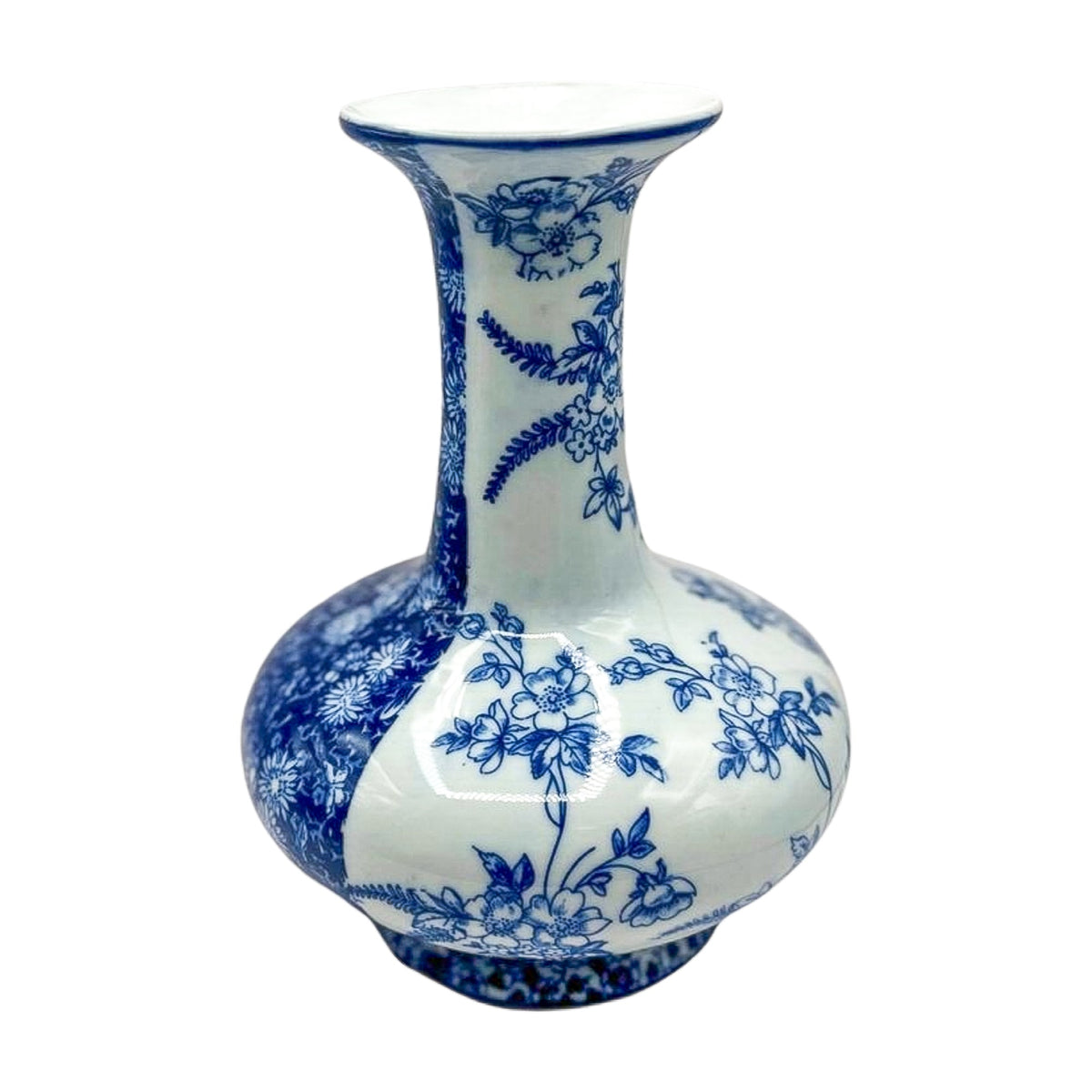 Vintage Blue & White Divided Vase