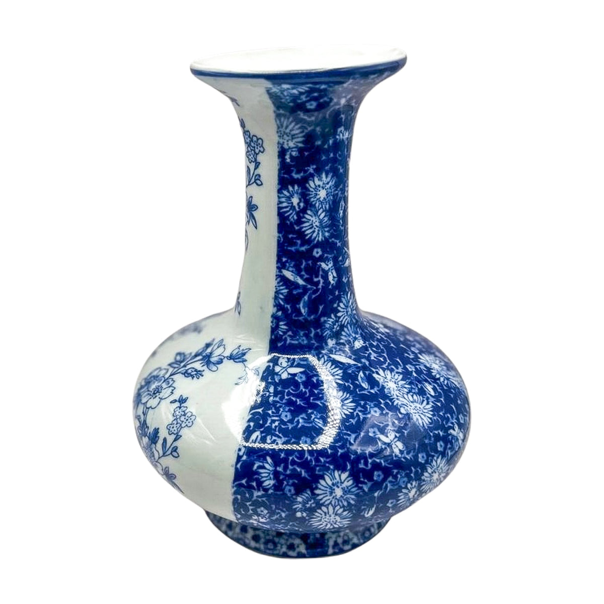 Vintage Blue & White Divided Vase