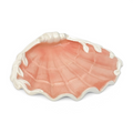 Fitz and Floyd Shell Dish | Coral Glaze with Cream Edge