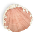 Fitz and Floyd Shell Dish | Coral Glaze with Cream Edge