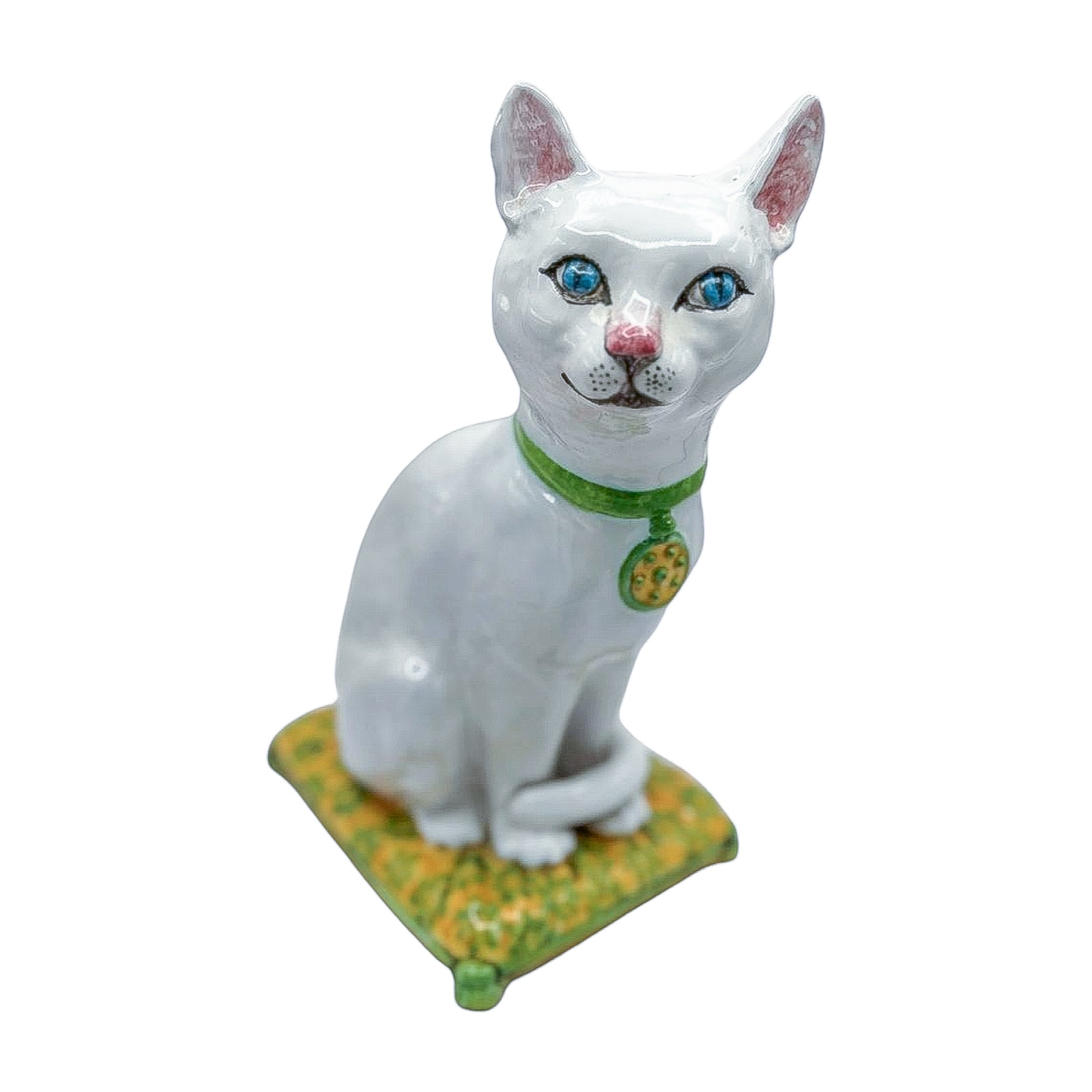 Vintage Ceramic Cat on Pillow