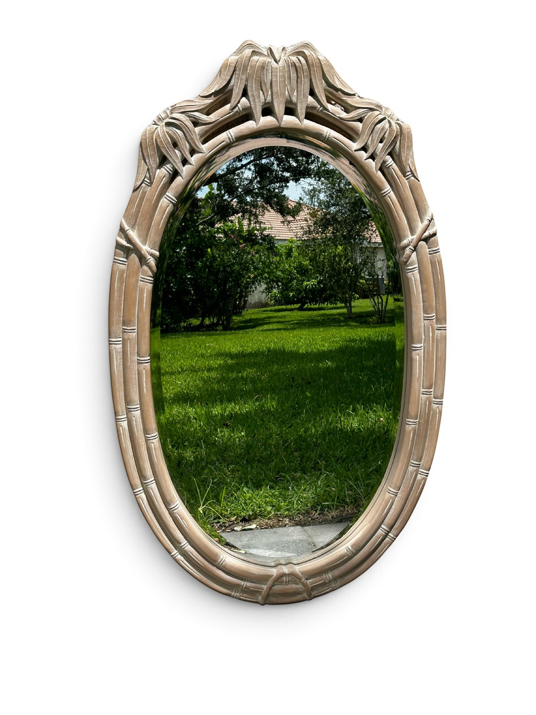 Vintage Palm Oval Mirror