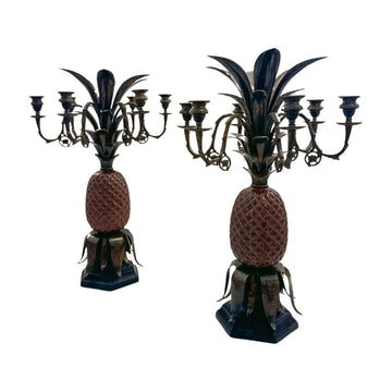 Vintage Pineapple Candelabras (Set of 2)