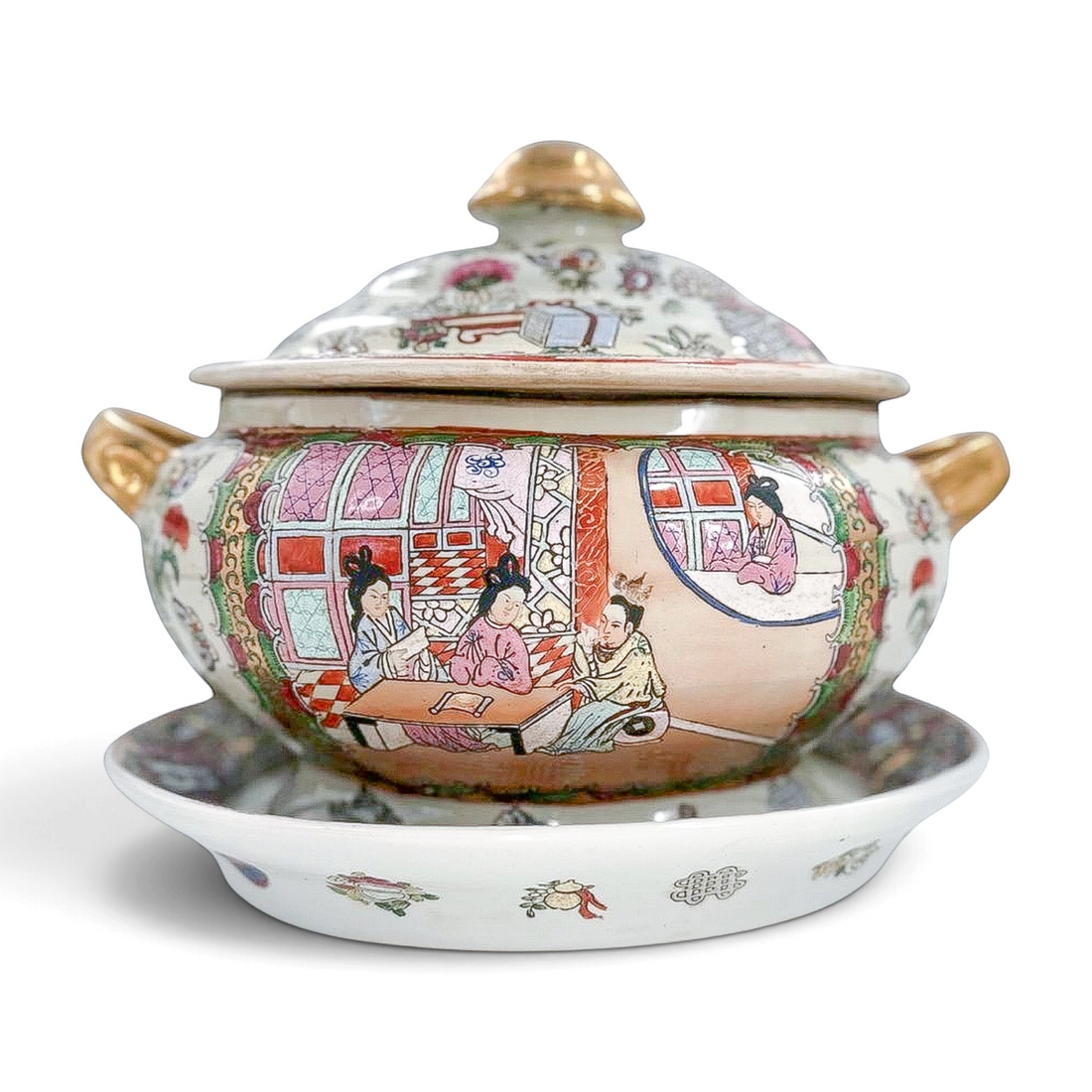Vintage Rose Medallion Tureen Set