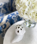 Mottahedeh White Ceramic Snail Flower Frog