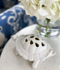 Mottahedeh White Ceramic Turtle Flower Frog