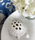 Mottahedeh White Ceramic Turtle Flower Frog