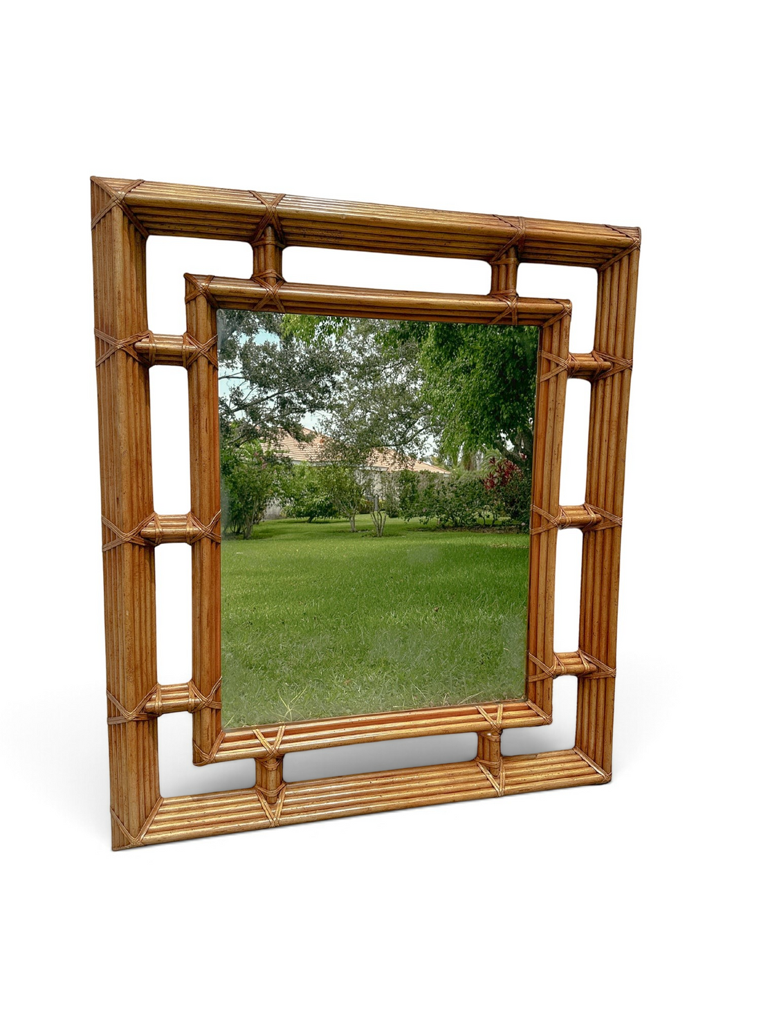 Vintage Rattan Reed Mirror